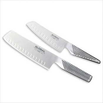 Global G-5639 - 2 Piece Vegetable Hollow Ground Knife Set