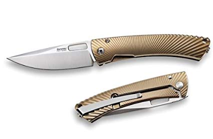 Lion Steel TiSpine Folder with Bronze Handles