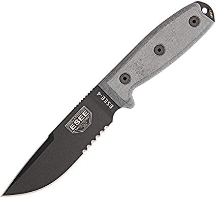 ESEE ES4SCPMBB-BRK model 4 Carbon Serrated