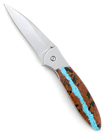 Kershaw Leek Folding Pocket Knife with Artisan-Crafted Vein Turquoise Handle