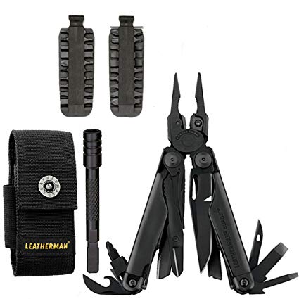 Leatherman Surge Multi-Tool Black Oxide With Premium Nylon Sheath + 42-Bit Assortment for Leatherman Bit Drivers + Bit Extender