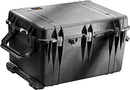 Pelican 1660 Recessed Wheeled Watertight Case With Padded Dividers Black L X W X H :31.5 X 22.875 X 18.875