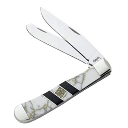 Case Knives 6611 Mini Trapper Pocket Knife with Exotic Arctic Ice Handles