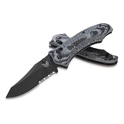 Benchmade 950SBK Osborne Rift, Black/Gray G10 Handle, 3.67in. Black ComboEdge Blade Folding Knife