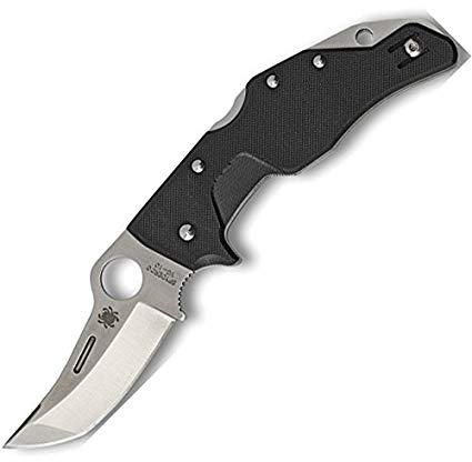 Spyderco Battlestation G-10 Plain Edge Knife, Black, Left/Right