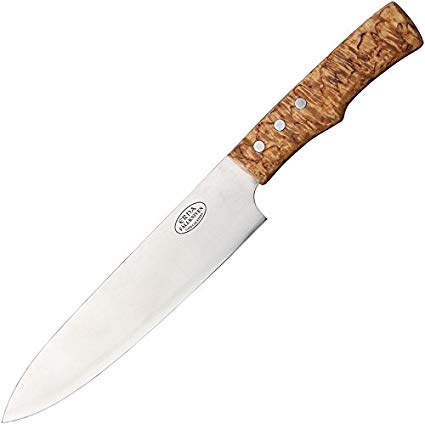 SK18 Fallkniven Erna Fixed Blade Chefs Knife W/Leather sleeve, Brown