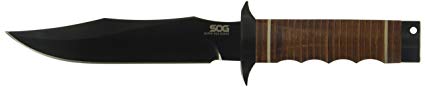 SOG Super SOG Bowie Fixed Blade SB1T-L - Black TiNi 7.5