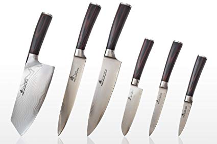 Zhen Japanese Damascus VG-10 Knife set, 6-Piece