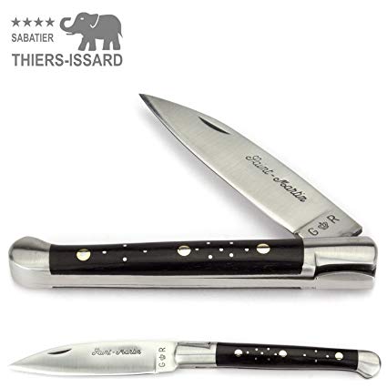 Thiers-Issard handmade regional french knife 11 cm - model SAINT MARTIN - ebony handle - blade stainless steel 12C27