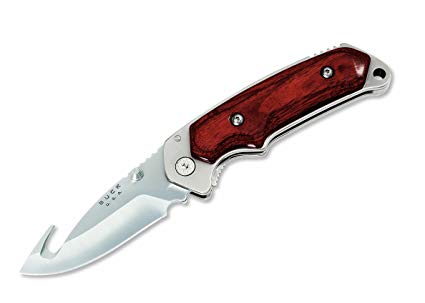 Buck Knives 276 Guthook Blade Alpha Hunter Folding Knife with Rosewood Handle