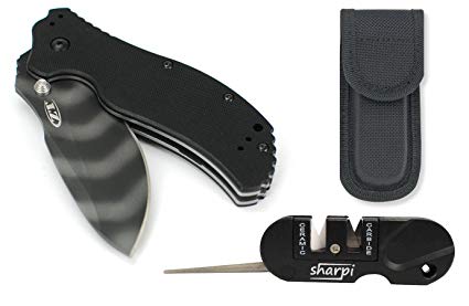 Zero Tolerance ZT0350TS G10 Handle Folding Tiger Striped Blade with SpeedSafe with Nylon Sheath and Sharpener