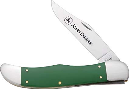 Case Cutlery 15733 Green Synthetic John Deere Folding Hunter Smooth Handle