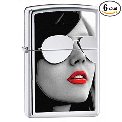 Zippo Sunglasses High Polish Chrome Lighter (Set of 6)