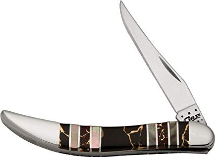 Case Cutlery CA11062 Small Texas Toothpick Aztec Series Knife, Exotic Black