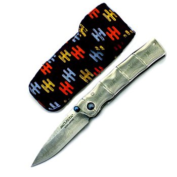 Take, Damascus Handle & Blade, Plain, Woven Nishijin Pouch (MC-33D) Category: Miscellaneous Knives