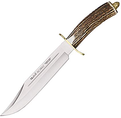 MUELA ALCARAZ-22 Fixed Blade Hunting Knife with Leather Sheath, 8-5/8