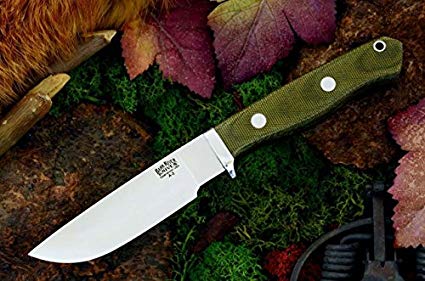 Bark River Gameskeeper II Canvas Fixed Blade Knife, Green