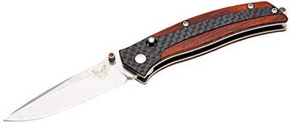 Benchmade - Megumi 482 Knife, Clip-Point, Cocobolo Wood Carbon Fiber Handle