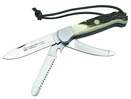 Puma IP la caza stag I Hunting Folding Knife 810128 + GUTTING BLADE + BONE SAW + BOTTLE OPENER